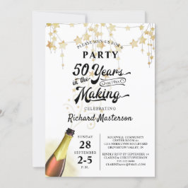50 års födelsedag retro 50 år i Skapar Black Guld Inbjudningar