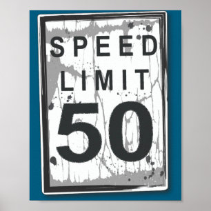 50-års födelsedag rolig Ngy hastighetsbegränsnings Poster