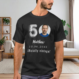 50-års födelsedag svart silver officiellt vintage t shirt