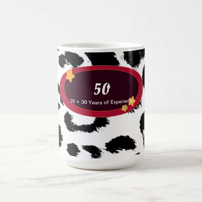 50-års födelsedags leopardpälsmönster kaffemugg (Center)