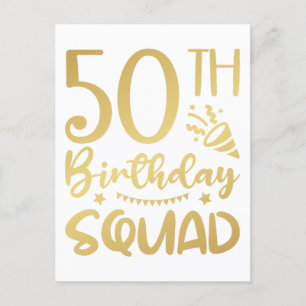 50-års födelsedagsgrupp 50 Festsällskap Vykort