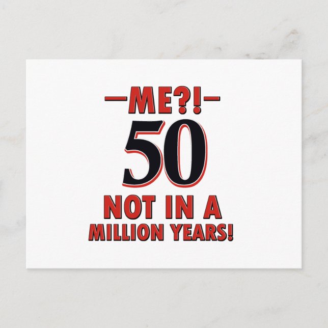 50 års födelsedagskalender vykort (Framsida)