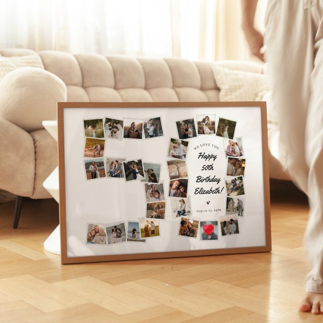 50-års födelsedagsnummer 50 Fotokollage Poster (Skapare uppladdad)