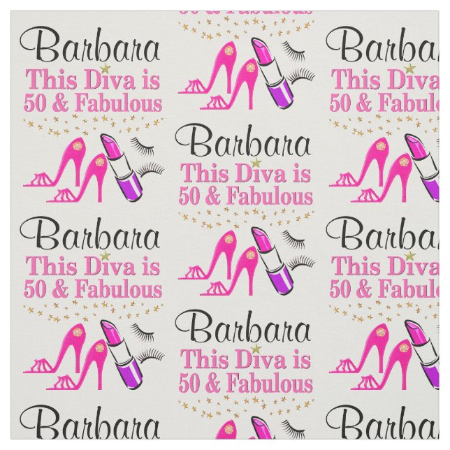 50 ÅRS GAMLA DIVA-PERSONLIG FABRIC TYG (Provkarta)