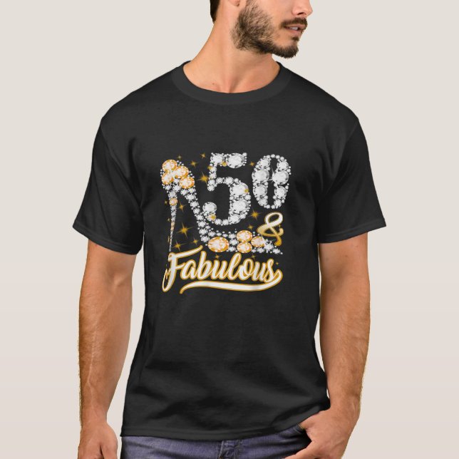 50 års gamla gåvor 50 Fabulous 50:e födelsedagsdia T Shirt (Framsida)