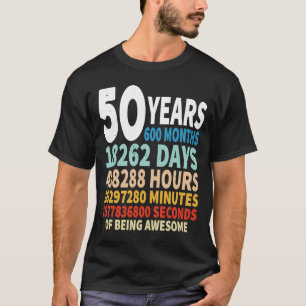 50 års gammal 50- dagars Vintage 600 månader T Shirt