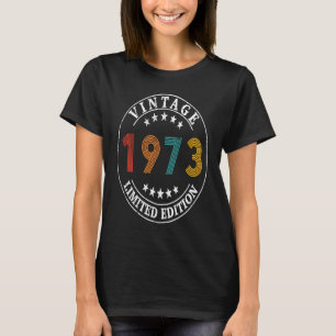50 års gammal retro-Vintage 1973 50:e födelsedagen T Shirt