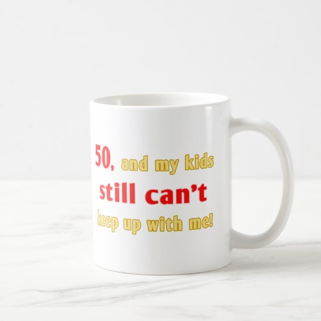 50 års gammaldags gag-gåva kaffemugg (Höger)