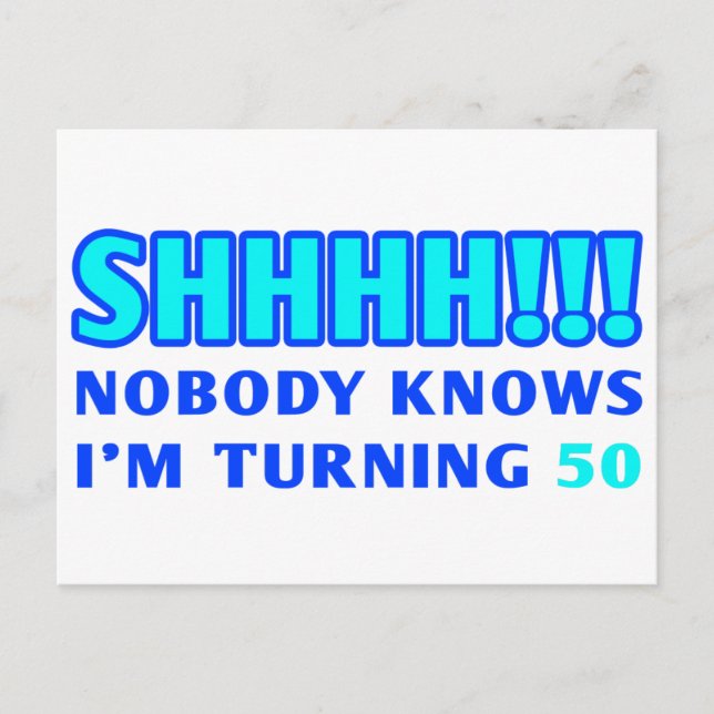 50 års gammaldags gag-gåva vykort (Framsida)