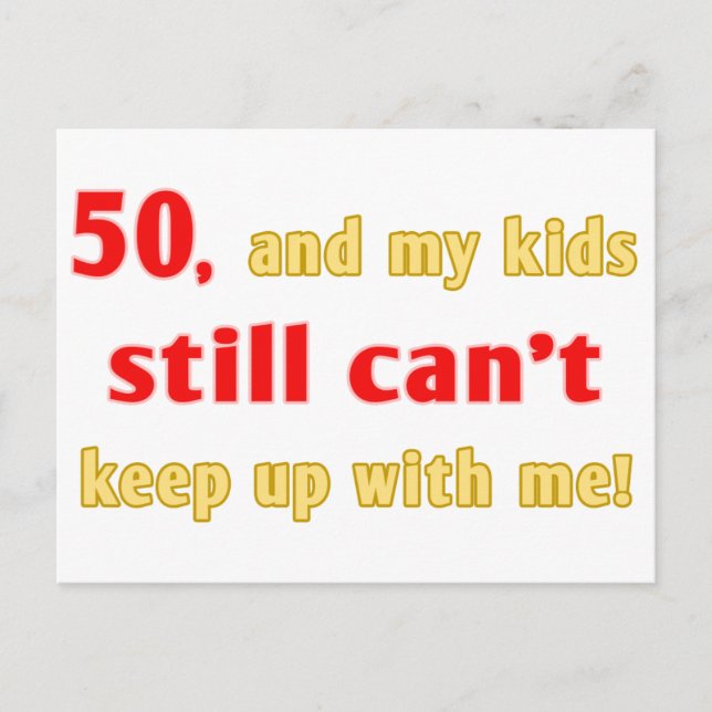 50 års gammaldags gag-gåva vykort (Framsida)