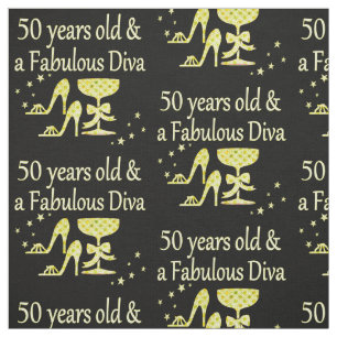 50 ÅRS GULD OCH EN FABULÖS DIVA BIRTHDAG TYG