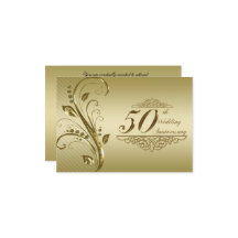 50-års guldbröllopsdag svarskort