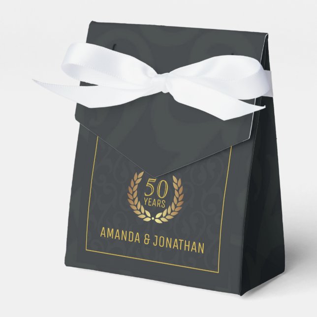 50-års guldbröllopsjubileum Anpassningsbart Presentaskar (Framsidan Sidan)