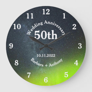 50-års gyllene bröllopsdag Aurora Borealis La Stor Klocka