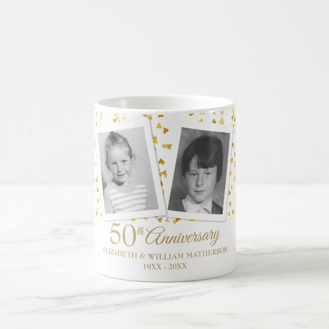 50-års gyllene bröllopsdag Barndomsbilder Kaffemugg (Center)