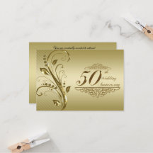 50-års gyllene bröllopsdag RSVP-kort