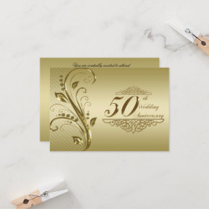50-års gyllene bröllopsdag RSVP-kort Inbjudningar