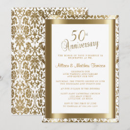 50-års gyllene 💑 bröllopsjubileum 2 | Gör-det-sjä Inbjudningar