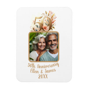 50-års gyllene bröllopsjubileum Foto present Magnet
