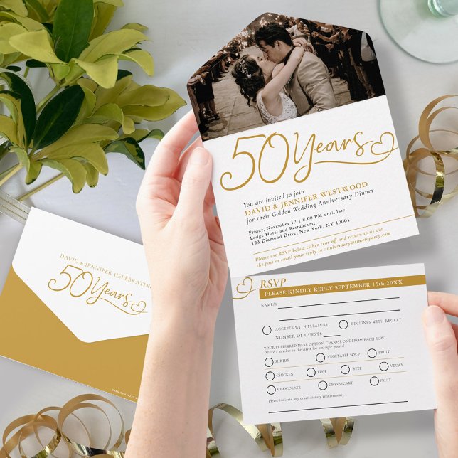 50-års gyllene bröllopsjubileum middag RSVP foto (Skapare uppladdad)