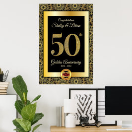 50-års gyllene jubileum välkomstskylt poster