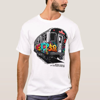 50 års Hip-Skutt Bronx-Tunnelbanan Graffiti 50:e A T Shirt