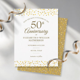 50 års Jubileum Guld Kärlek Hjärtan Spara Datumet Vykort