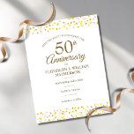 50 års Jubileum Gyllene Hjärtan Spara Datumet Meddelande Vykort<br><div class="desc">Designad att samordna med vår 50-årsdag Golden Hearts-samling. Med delikata guld hjärtan-konfetti. Anpassa med din speciella femtioåriga guldårsdag och spara datuminformationen i chicen. Designad av Thisisnotme©</div>