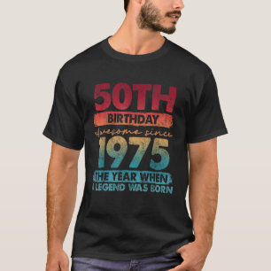 50 Års Present Vintage 1975 Begränsad Upplaga 50 T Shirt