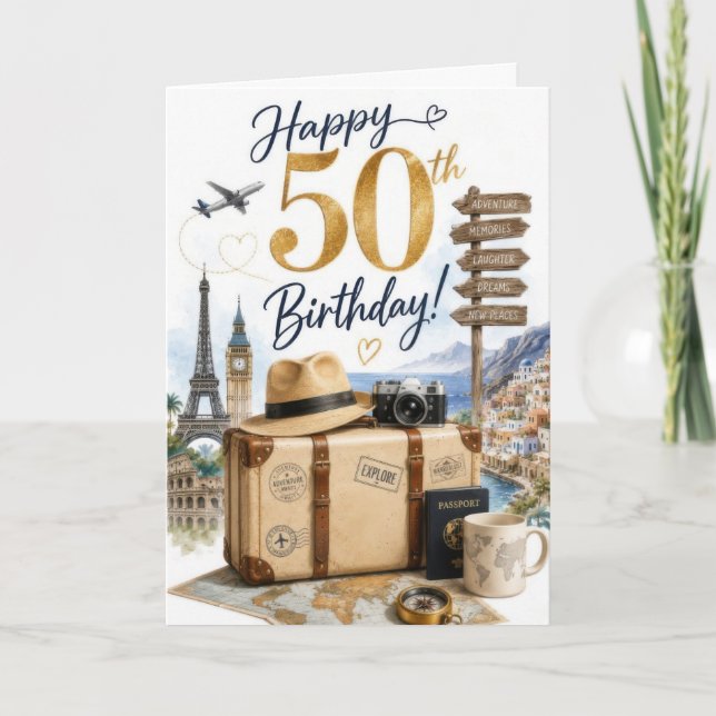 50-års resefödelsedag kort (Framsida)
