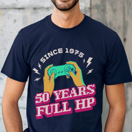 50 års Retro HP-videospelarfödelsedag för HP-Fullt T Shirt
