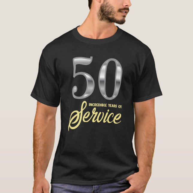 50 års service 50-årsjubileum för anställda t shirt (Framsida)