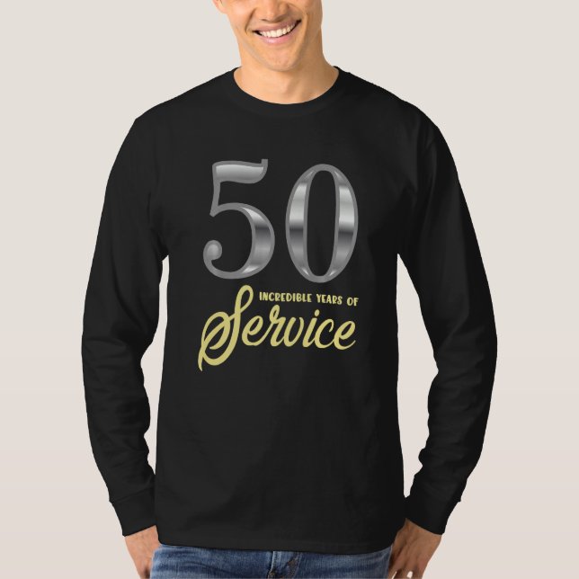50 års service 50-årsjubileum för anställda t shirt (Framsida)