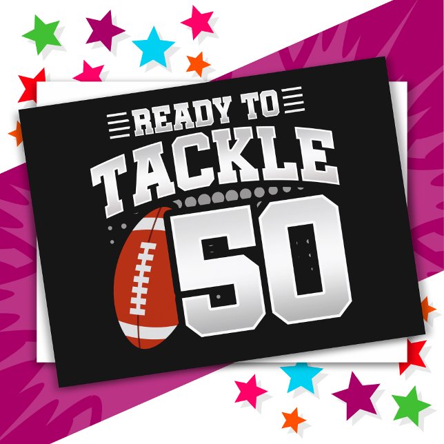 50-års tackling-fotbollsfest 50-årsdag vykort (Skapare uppladdad)