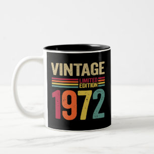 50 års Vintage för gamla gåvor 1972 70:e födelseda Två-Tonad Mugg