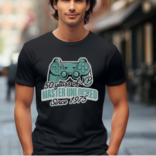 50 års XP Master Unlock Gamer Birthday T Shirt
