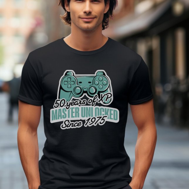 50 års XP Master Unlock Gamer Birthday T Shirt (Skapare uppladdad)