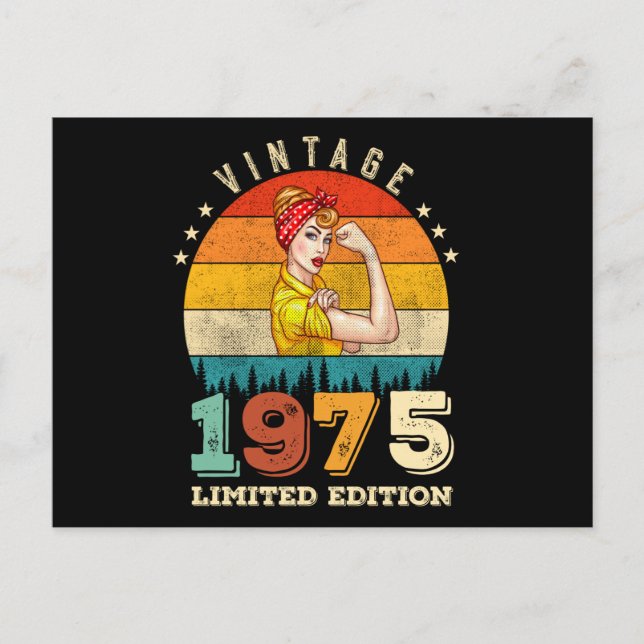 50-årsdag 1975 Retro 50-års födelsedag Kvinnor Vykort (Framsida)