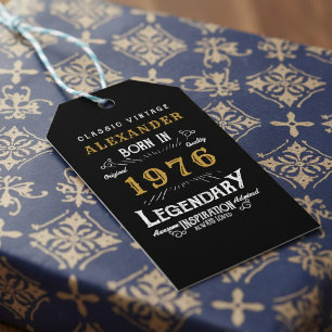 50-årsdag 1976 Lägg till namn Legend Svart Guld Presentetikett