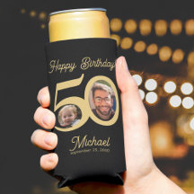 50-årsdag 2 foton svart namn guld