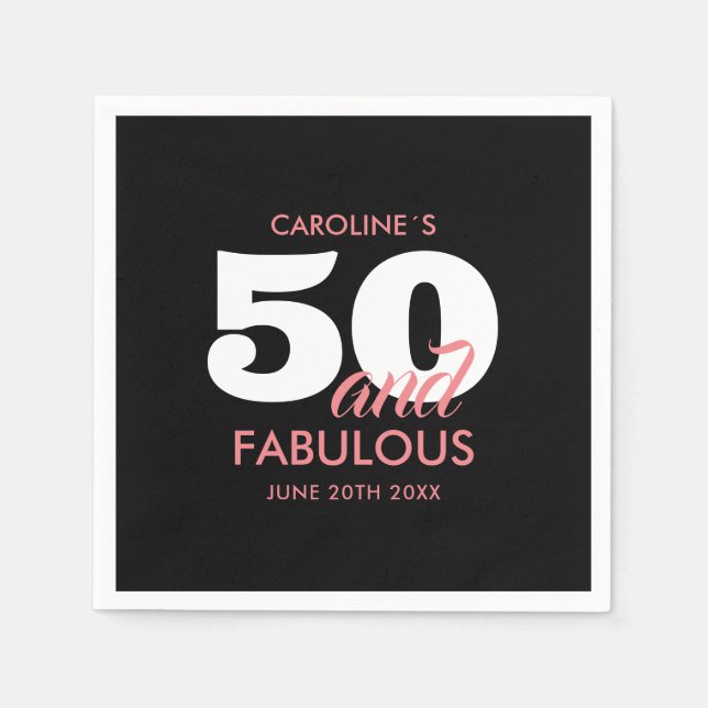 50-årsdag 50 Och Fantastisk Pappersservett (Framsidan)