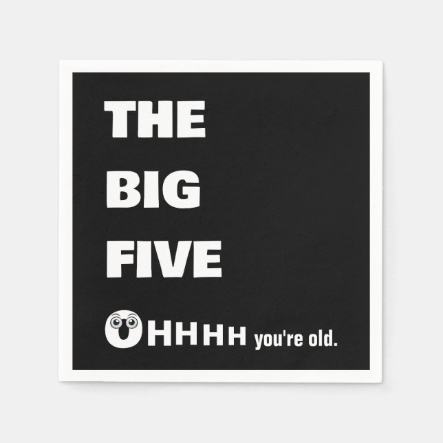 50-årsdag Åldras Humor  Pappersservett (Framsidan)