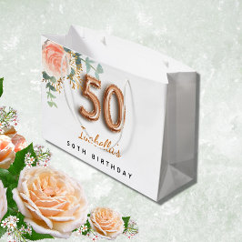 50-årsdag blommigt ro guld eucalyptus födelsedag