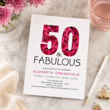50-årsdag Femtio och fantastisk Rosa blommor
