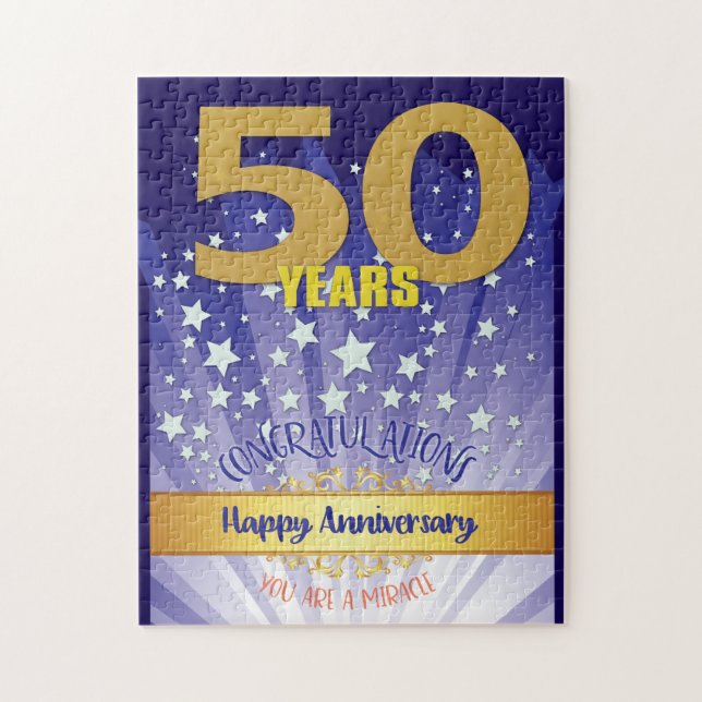 50-årsdag för återhämtning, fet siffra pussel (Vertikal)