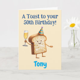 50-årsdag Grattis, Roligt Toast, Anpassat Kort