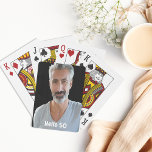 50-årsdag killar manar hej 50 casinokort<br><div class="desc">Spelkort för 50:e födelsedagsfesten åt en kille. Mall för fotot. Vita brev och texten: Hej 50</div>