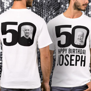 50-årsdag, mono anpassningsbar nu och foto namn t shirt