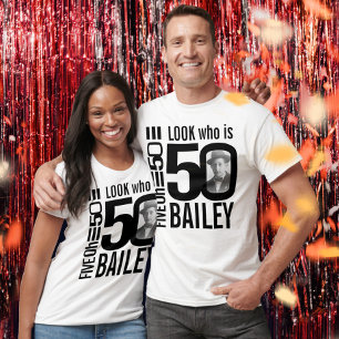 50-årsdag, mono, se 50-anpassningsbars foto och na t shirt