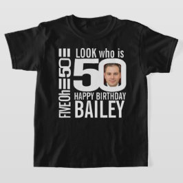 50-årsdag, mono, se 50-anpassningsbars foto på nam t shirt